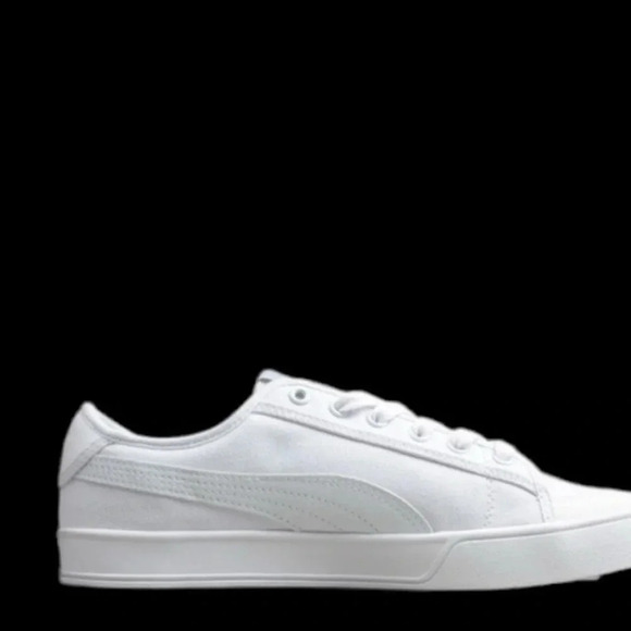 Men’s Puma Smash V2 VULC CV Casual White Canvas Sneakers main image 4